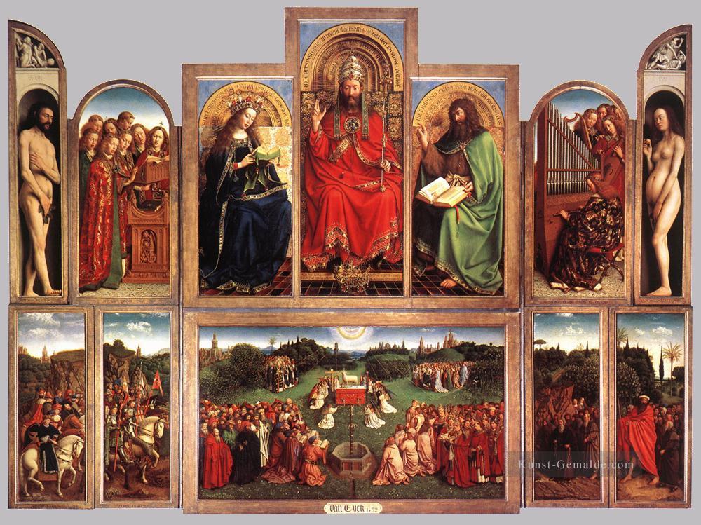 Der Genter Altar Flügel öffnen Renaissance Jan van Eyck Ölgemälde